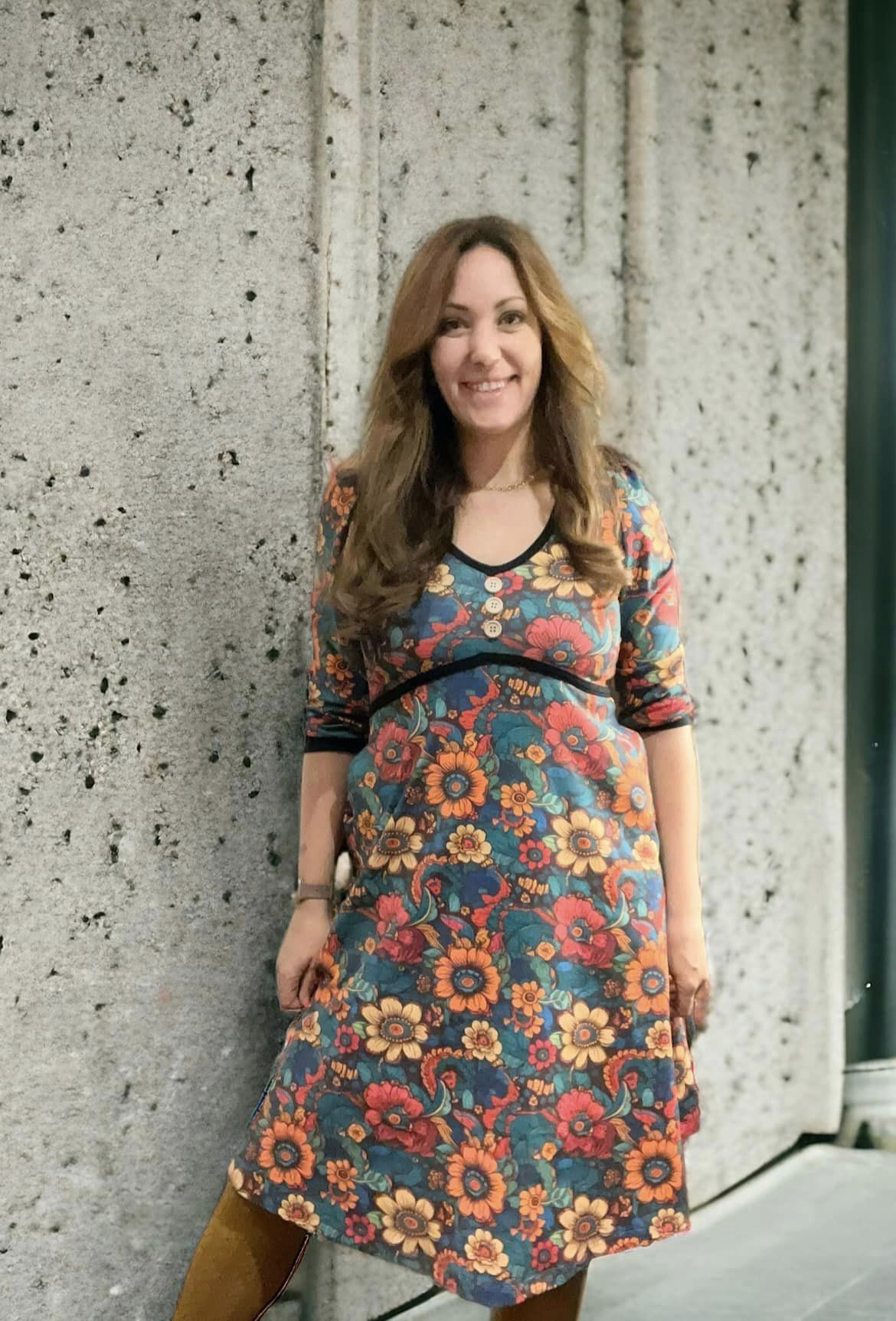 Button Up Dress Strl 34-56 Pappersmönster