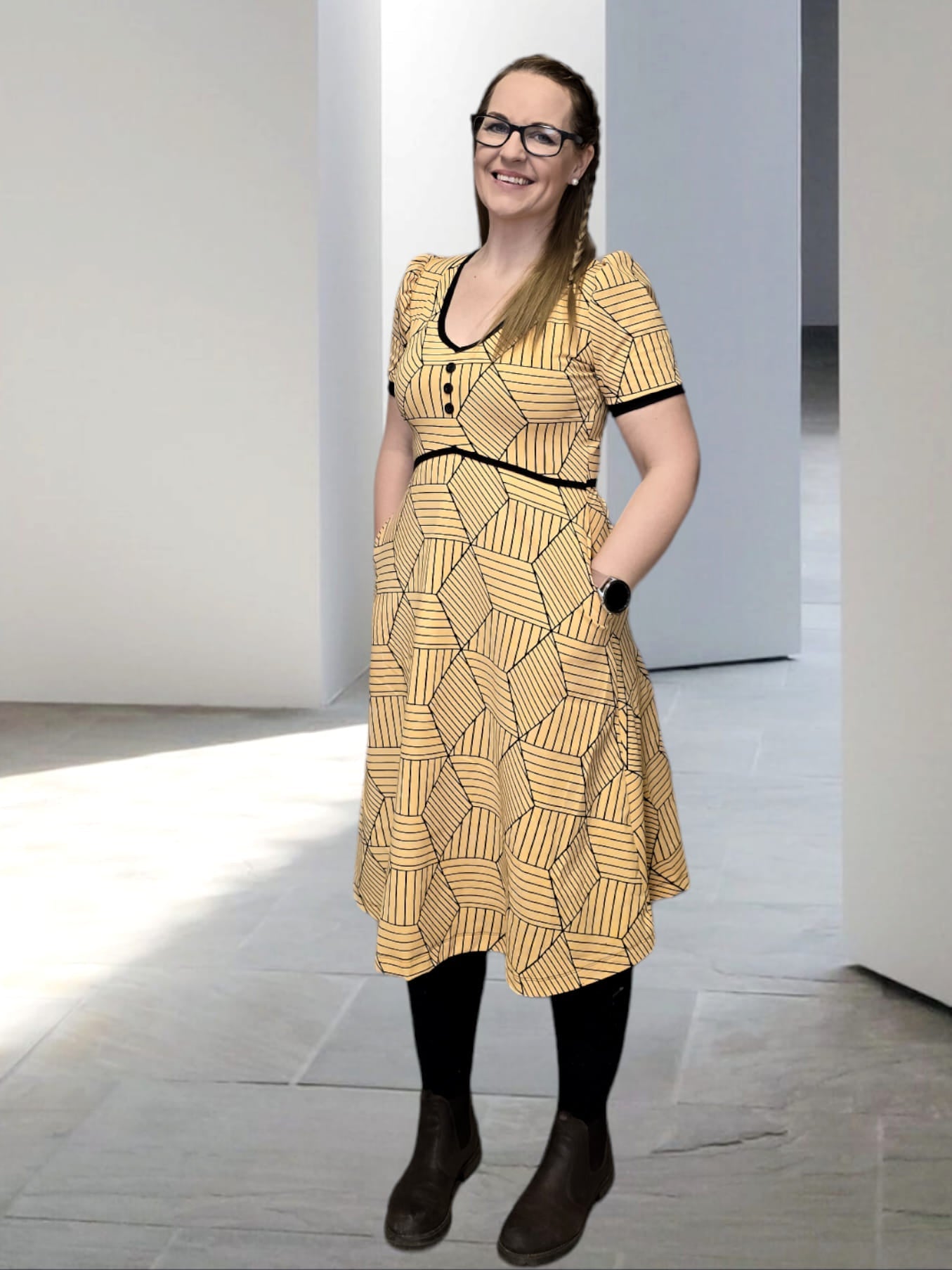Button Up Dress Strl 34-56 Pappersmönster
