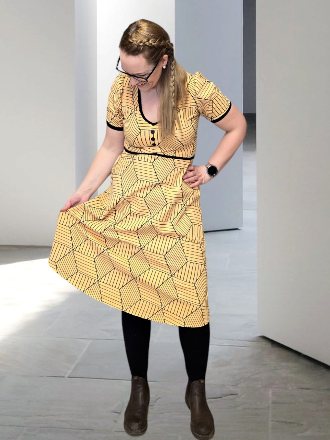 Button Up Dress Strl 34-56 Pappersmönster