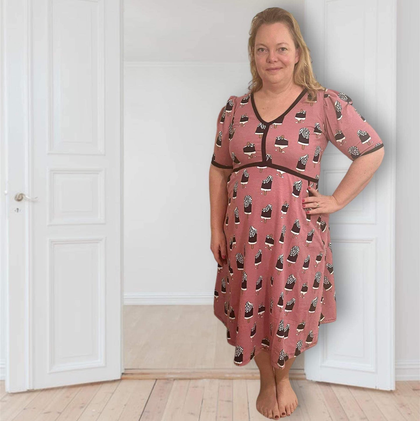 Button Up Dress Strl 34-56 Pappersmönster