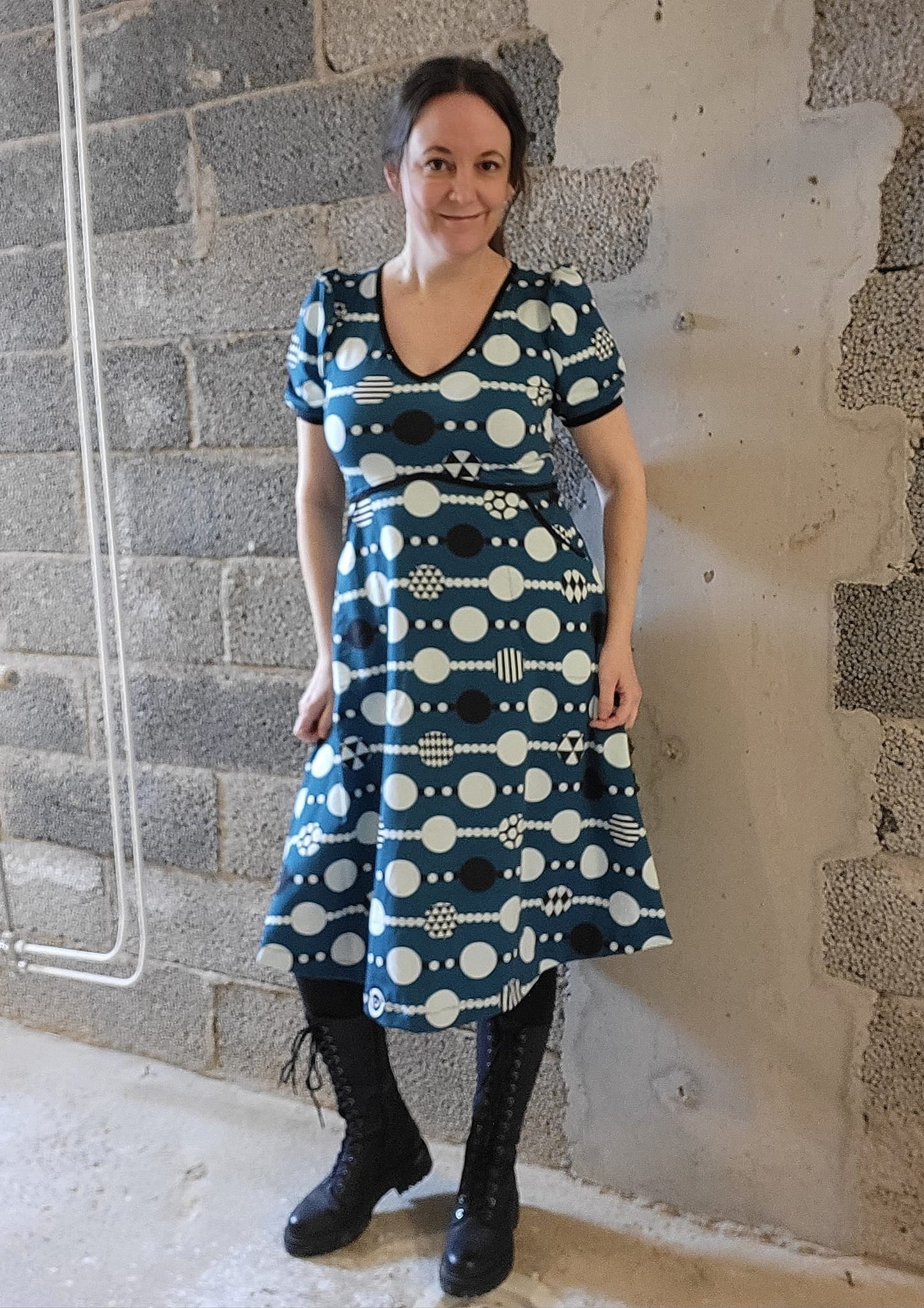 Button Up Dress Strl 34-56 Pappersmönster