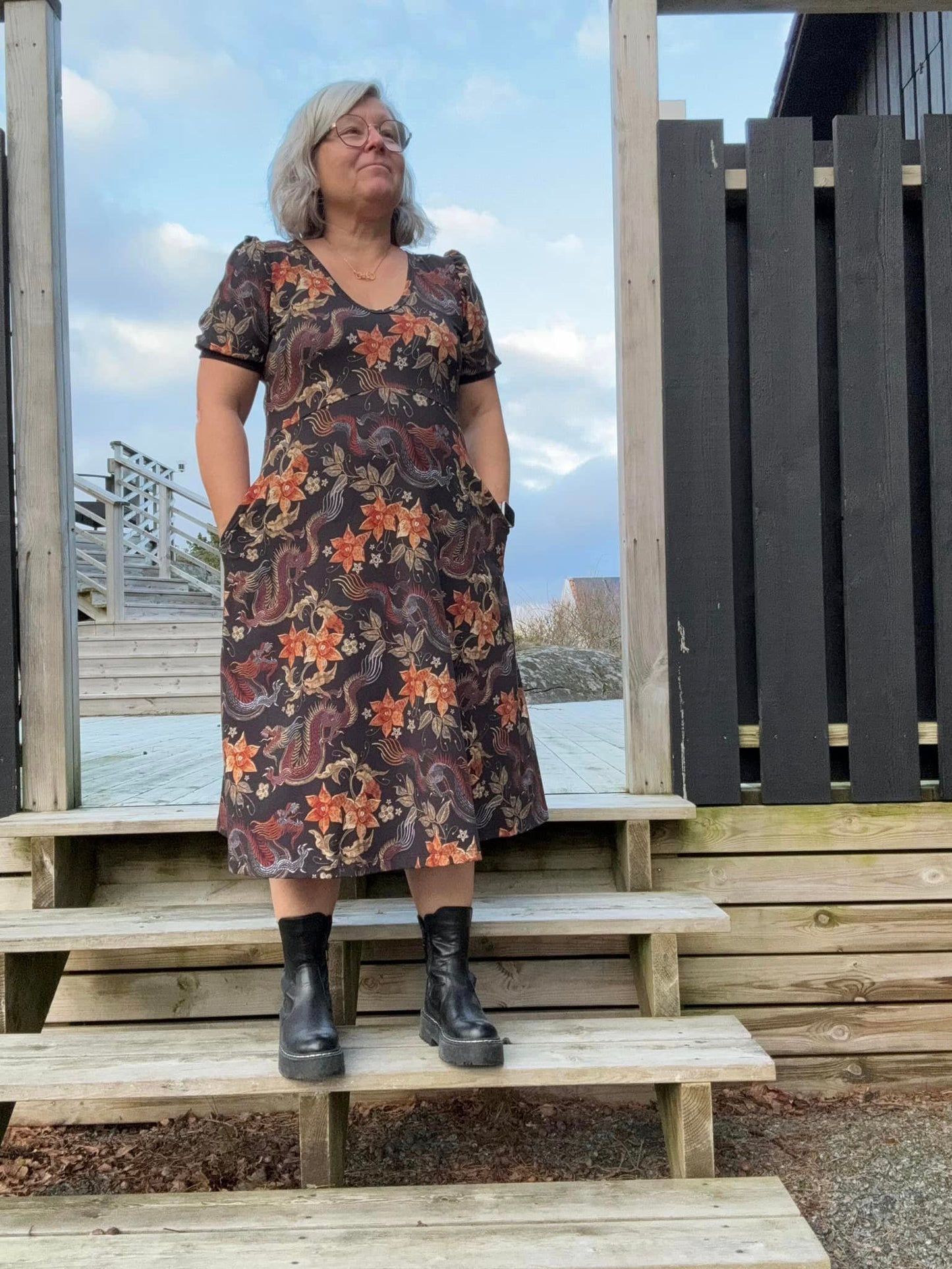 Button Up Dress Strl 34-56 Pappersmönster