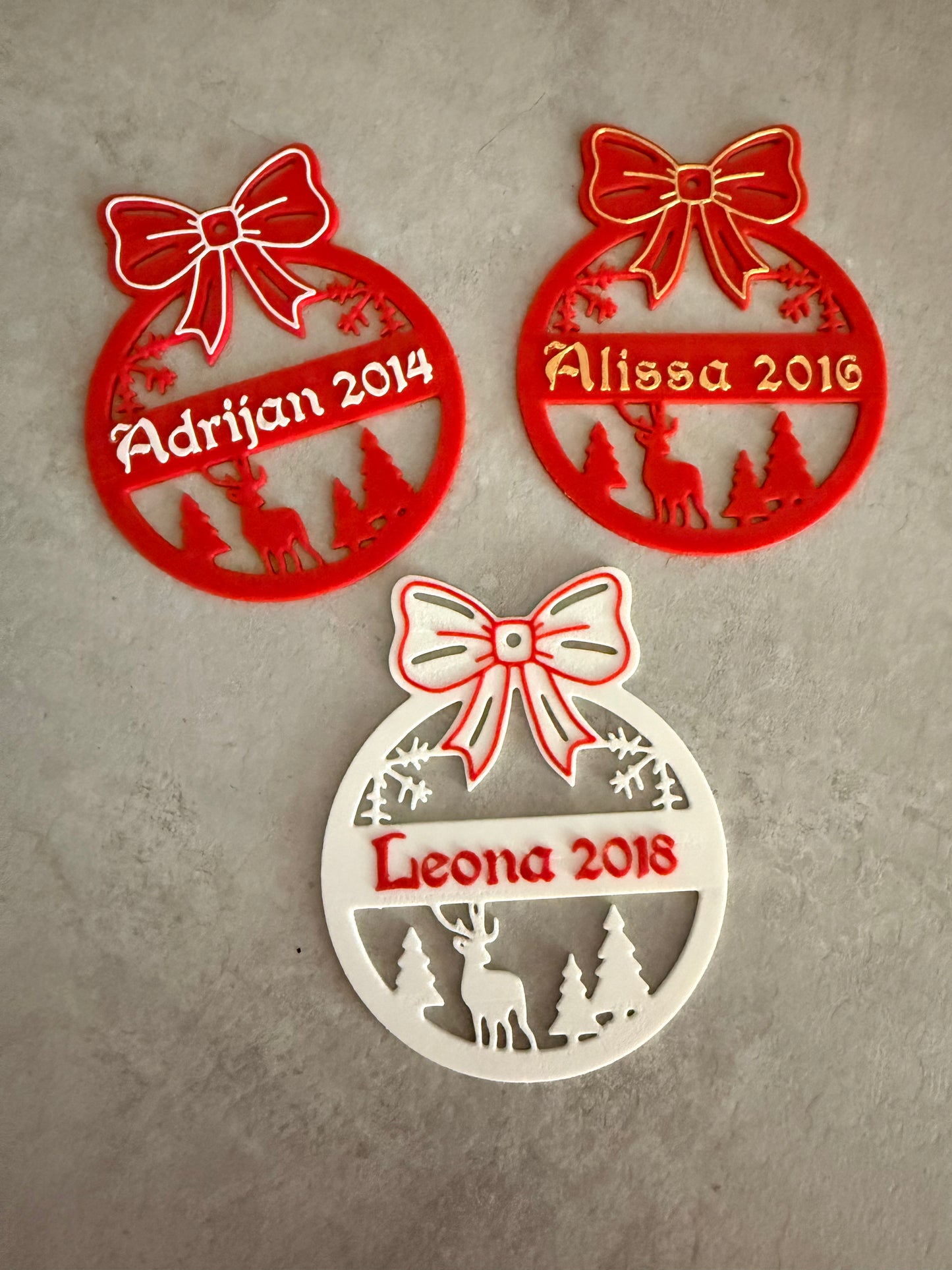 Jul-ornament med namn