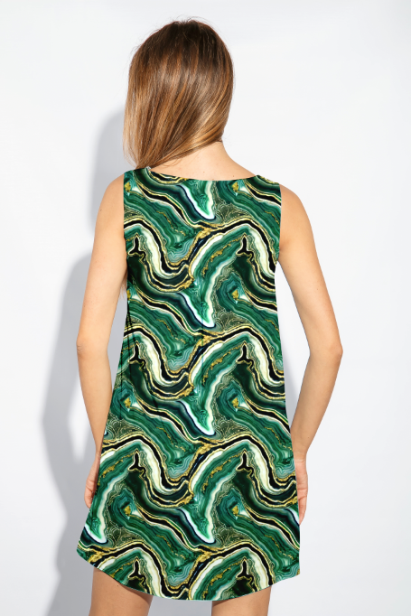 Dramatic Marble Green GOTS-Trikå/Jersey