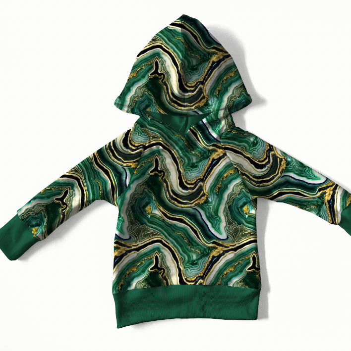 Dramatic Marble Green GOTS-Trikå/Jersey