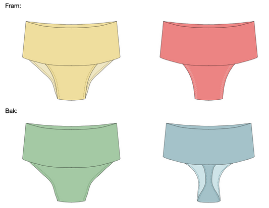 Wonder Waist Panties Strl 2XS-4XL PDF-mönster