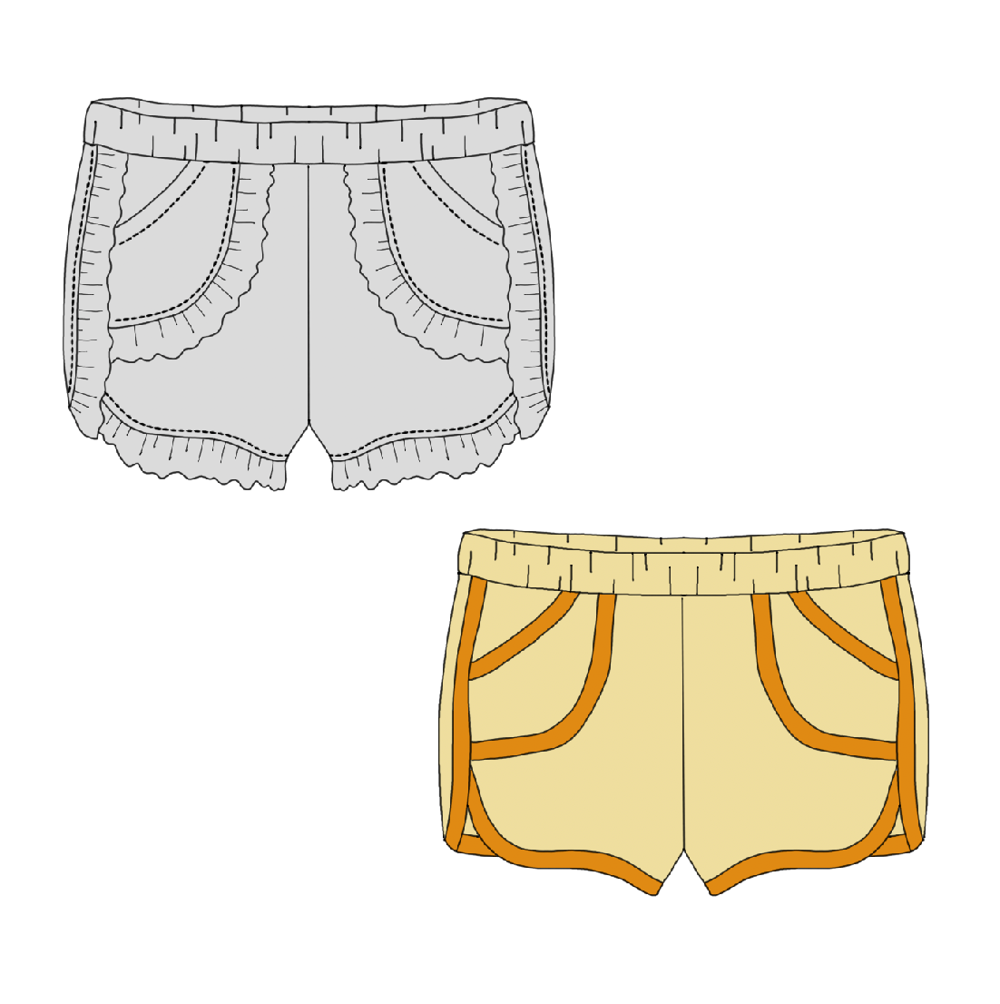 Run Around Shorts Strl 86-164 PDF-mönster