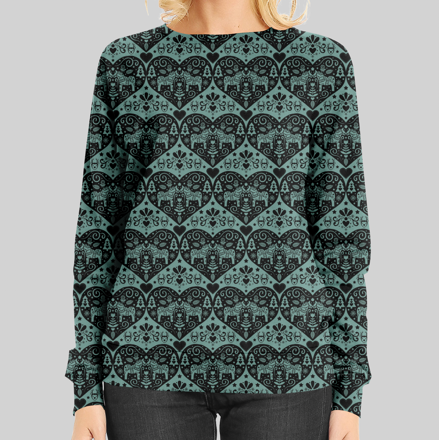 Kurbits Christmas Green Black TRYCKS PÅ BESTÄLLNING