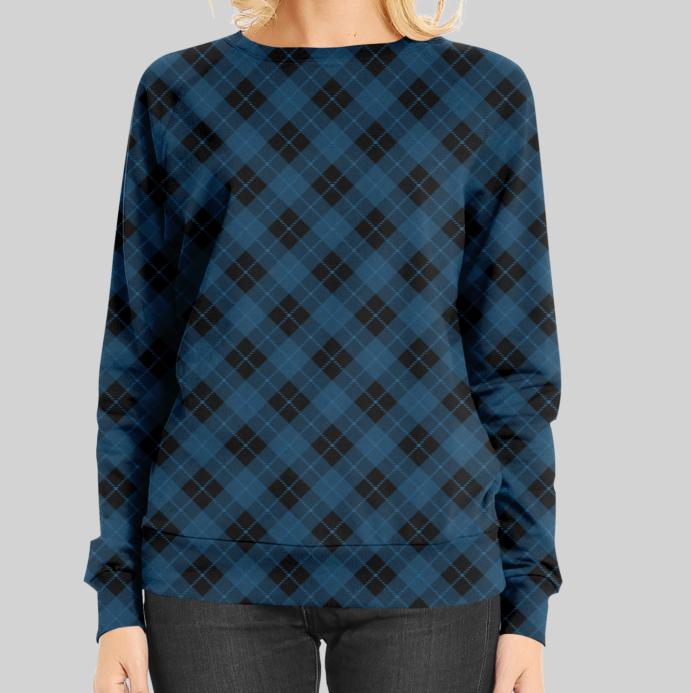 Christmas Plaid No 1 Blue TRYCKS PÅ BESTÄLLNING