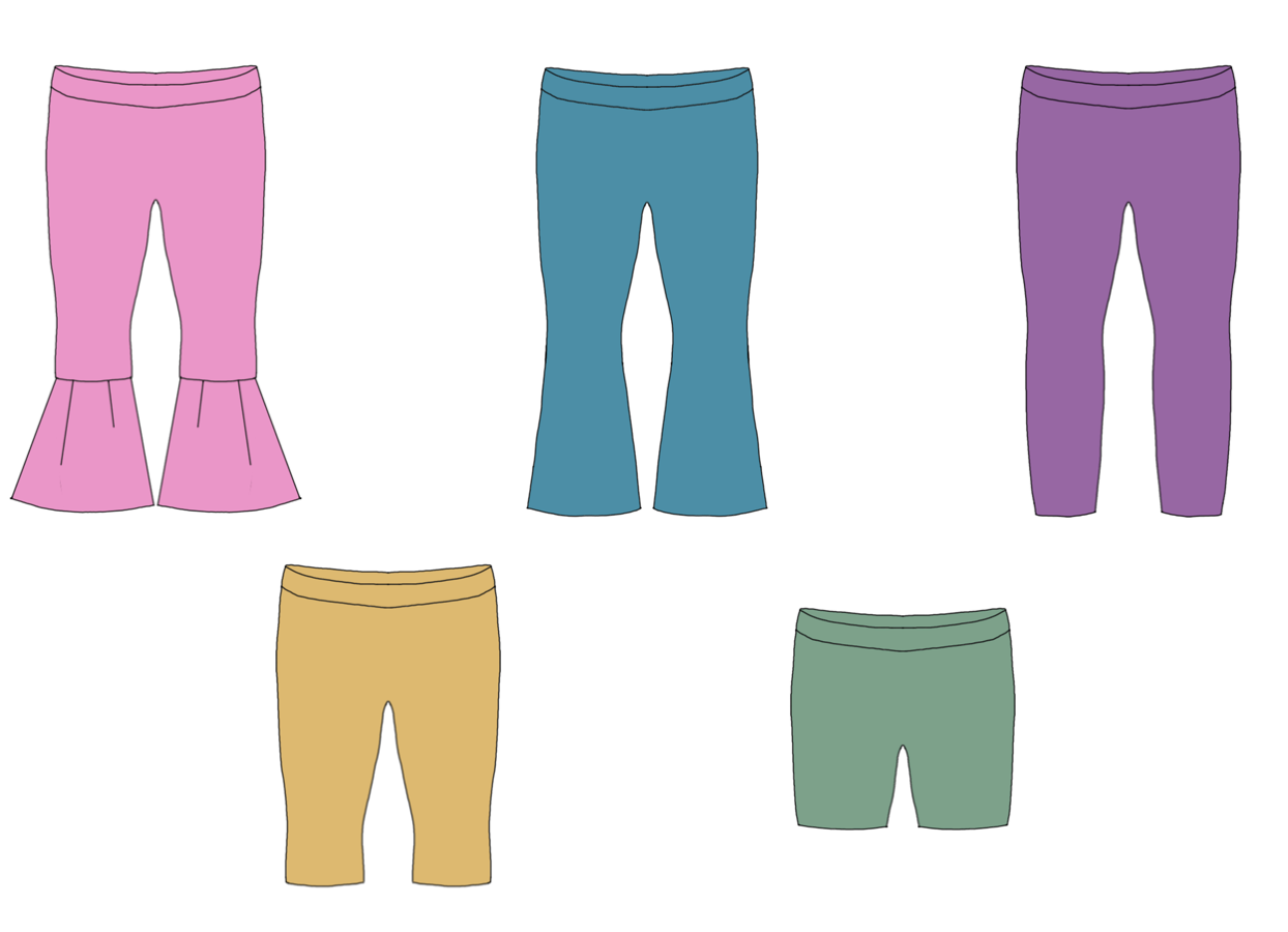 Funky Flare Leggings Strl 92-164 PDF-mönster