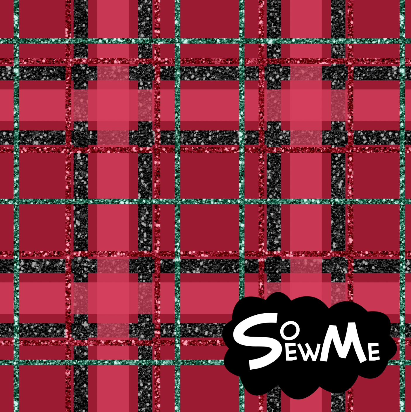 Glitter Tartan Red TRYCKS PÅ BESTÄLLNING