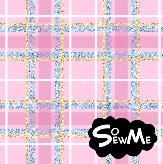 Glitter Tartan Pink TRYCKS PÅ BESTÄLLNING