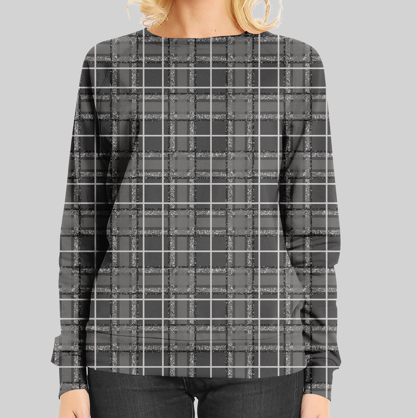 Glitter Tartan Mono TRYCKS PÅ BESTÄLLNING