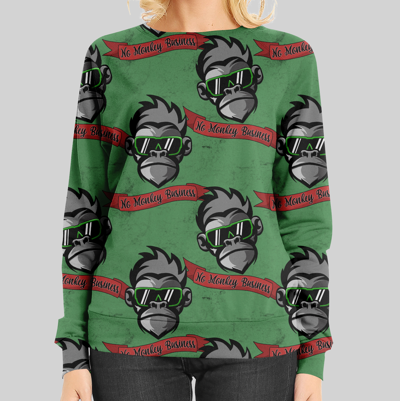 Monkey Biz Green TRYCKS PÅ BESTÄLLNING