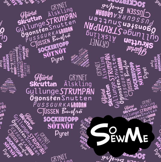 Heart Words Purple TRYCKS PÅ BESTÄLLNING