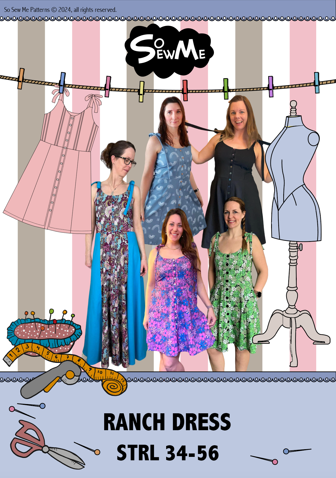 Ranch Dress Strl 34-56 Pappersmönster