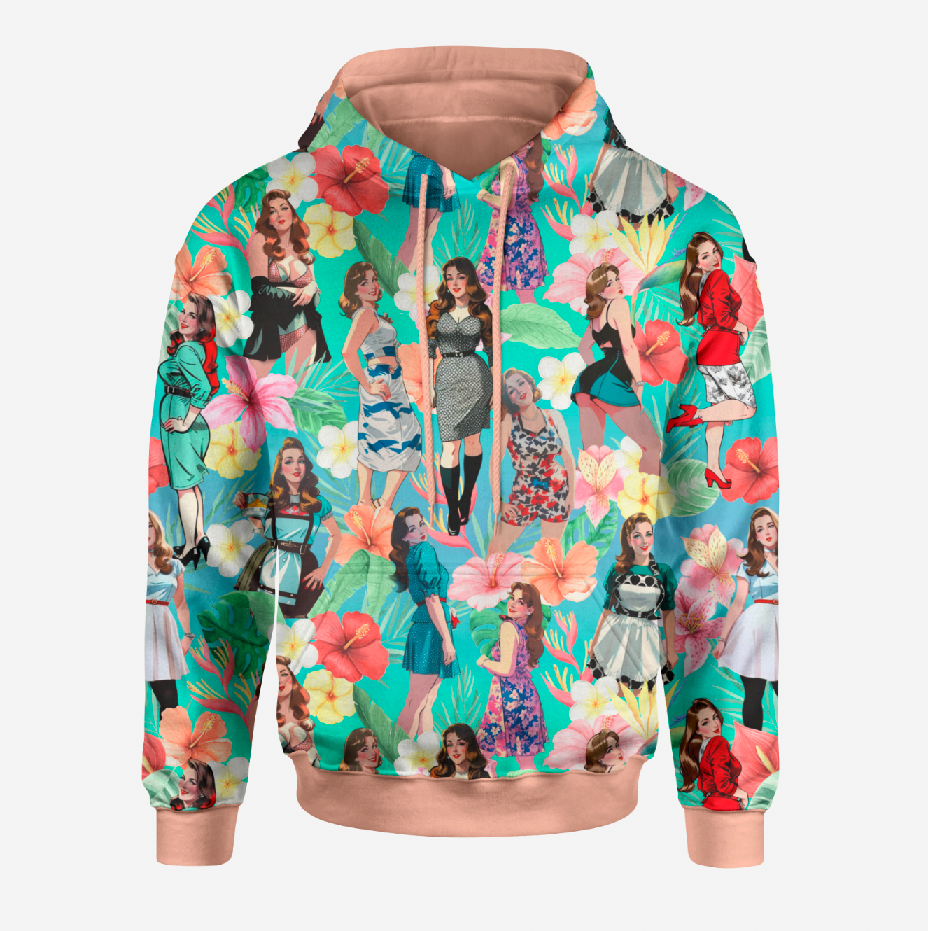 Tropical Pinup Ombre Aqua TRYCKS PÅ BESTÄLLNING