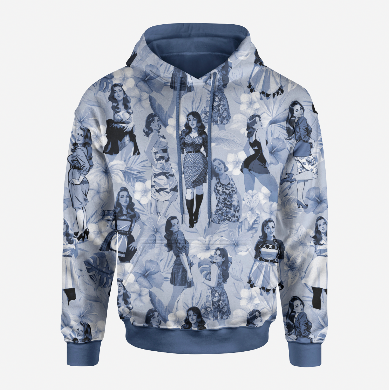 Tropical Pinup Mono Blue TRYCKS PÅ BESTÄLLNING