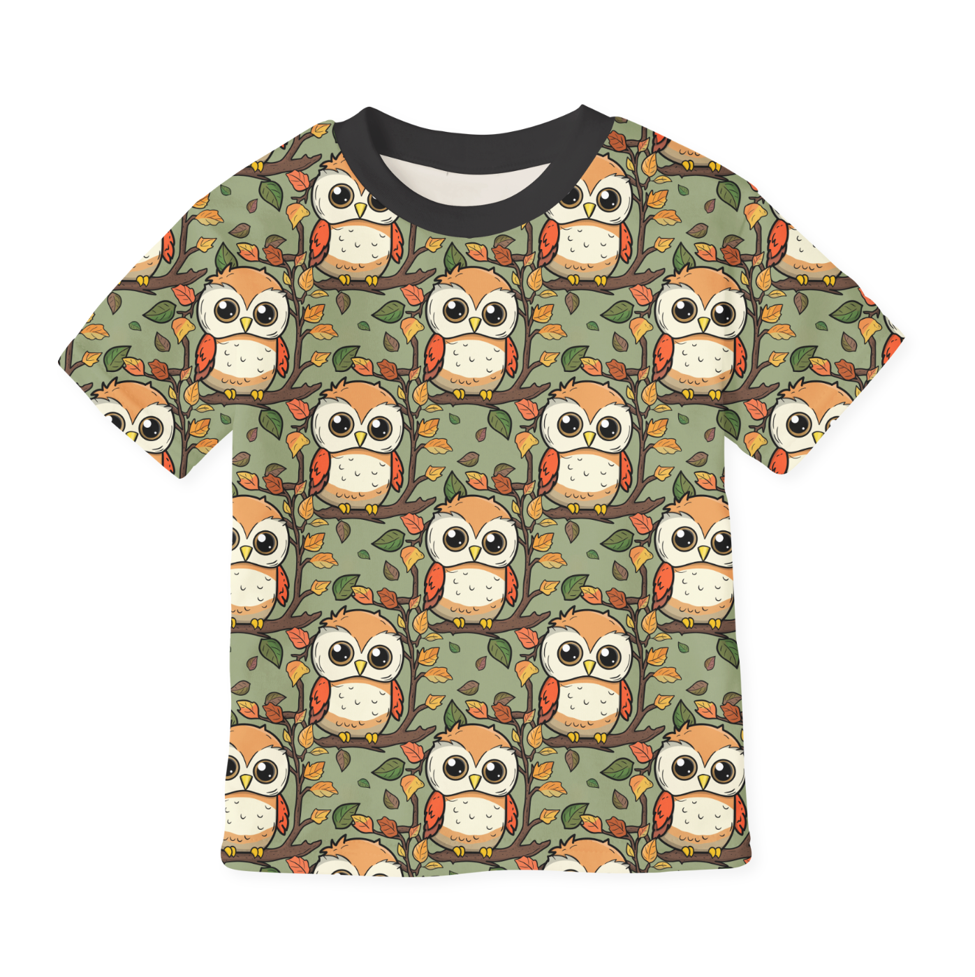 Autumn Owls Green TRYCKS PÅ BESTÄLLNING