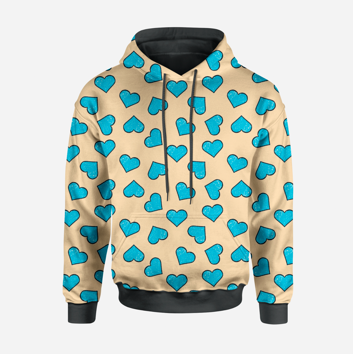 Chalk Hearts Pastel Yellow TRYCKS PÅ BESTÄLLNING