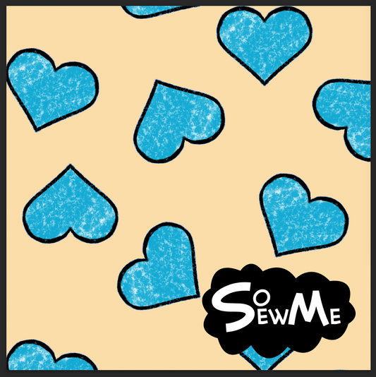 Chalk Hearts Pastel Yellow TRYCKS PÅ BESTÄLLNING