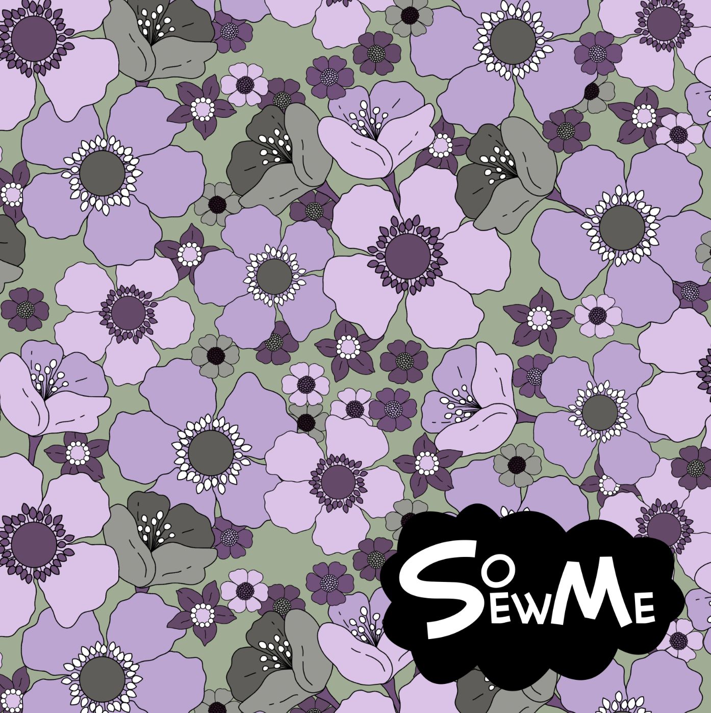 Josefina Purple Olive Green TRYCKS PÅ BESTÄLLNING