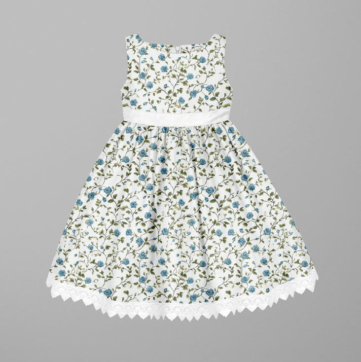 Tiny Roses Blue TRYCKS PÅ BESTÄLLNING