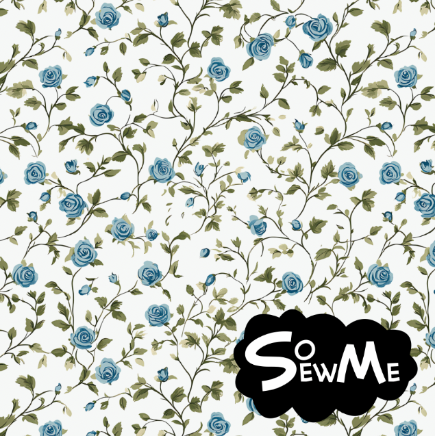 Tiny Roses Blue TRYCKS PÅ BESTÄLLNING