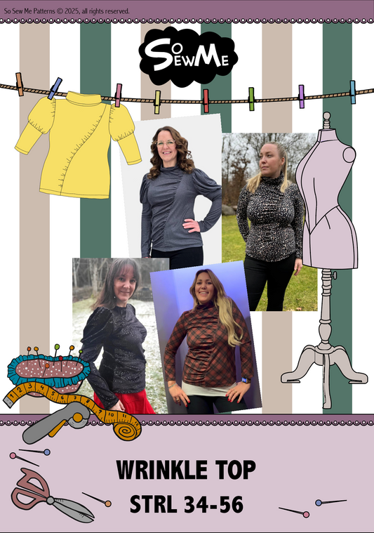 Wrinkle Top Strl 34-56 Pappersmönster