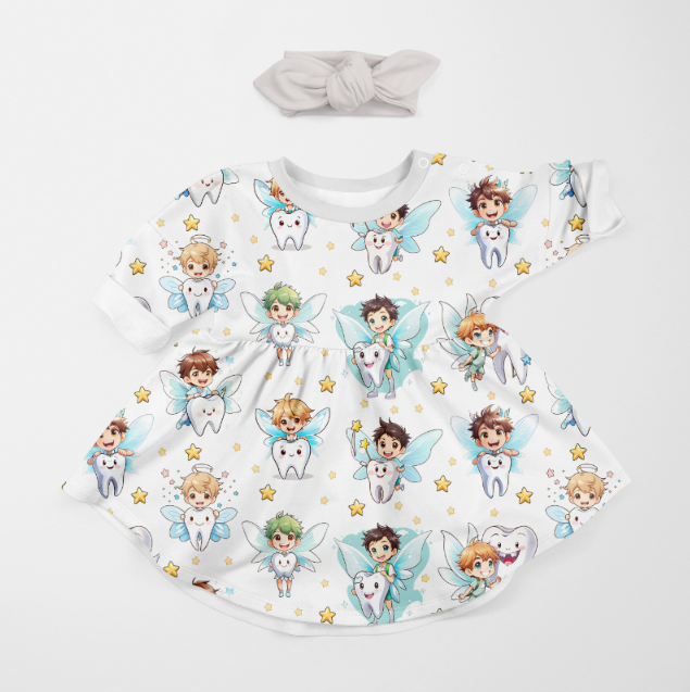 Tooth Fairy Boys White TRYCKS PÅ BESTÄLLNING