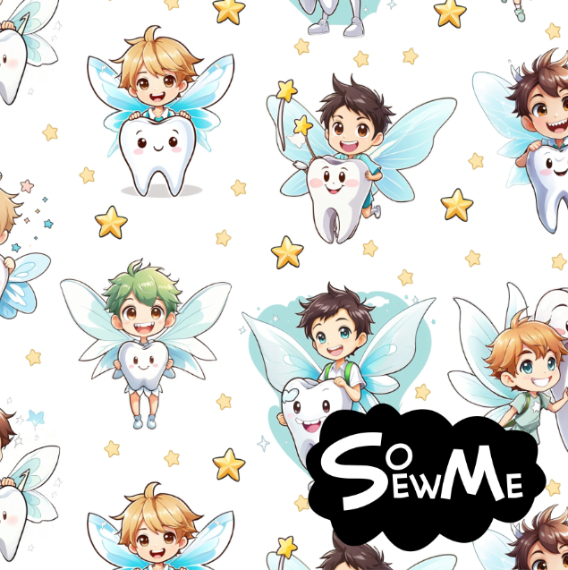 Tooth Fairy Boys White TRYCKS PÅ BESTÄLLNING