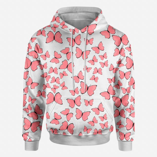 Butterflies Pink TRYCKS PÅ BESTÄLLNING