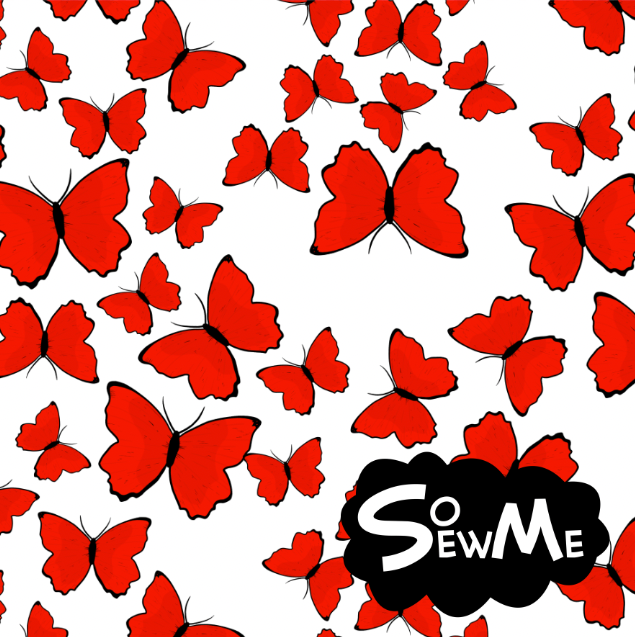 Butterflies Red TRYCKS PÅ BESTÄLLNING