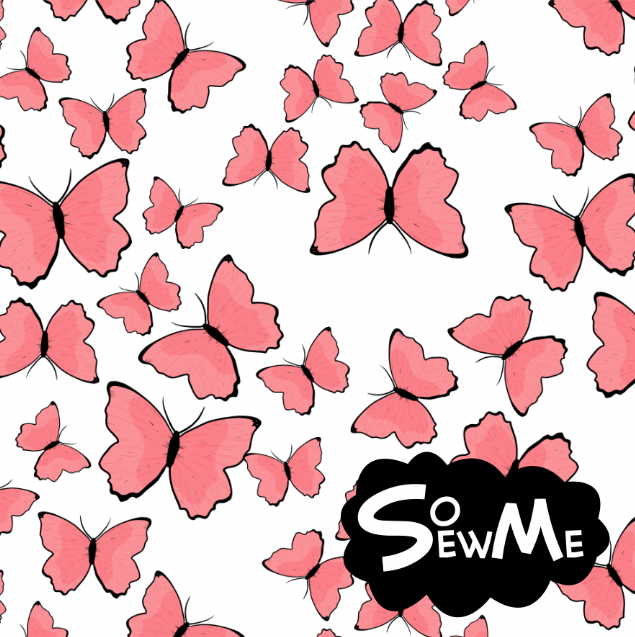 Butterflies Pink TRYCKS PÅ BESTÄLLNING