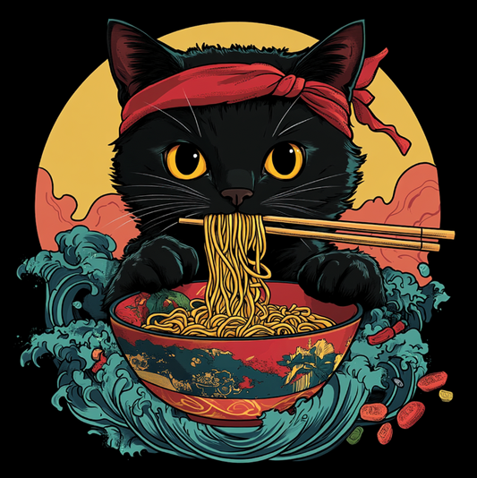 DTF-Tryck Noodle Cat