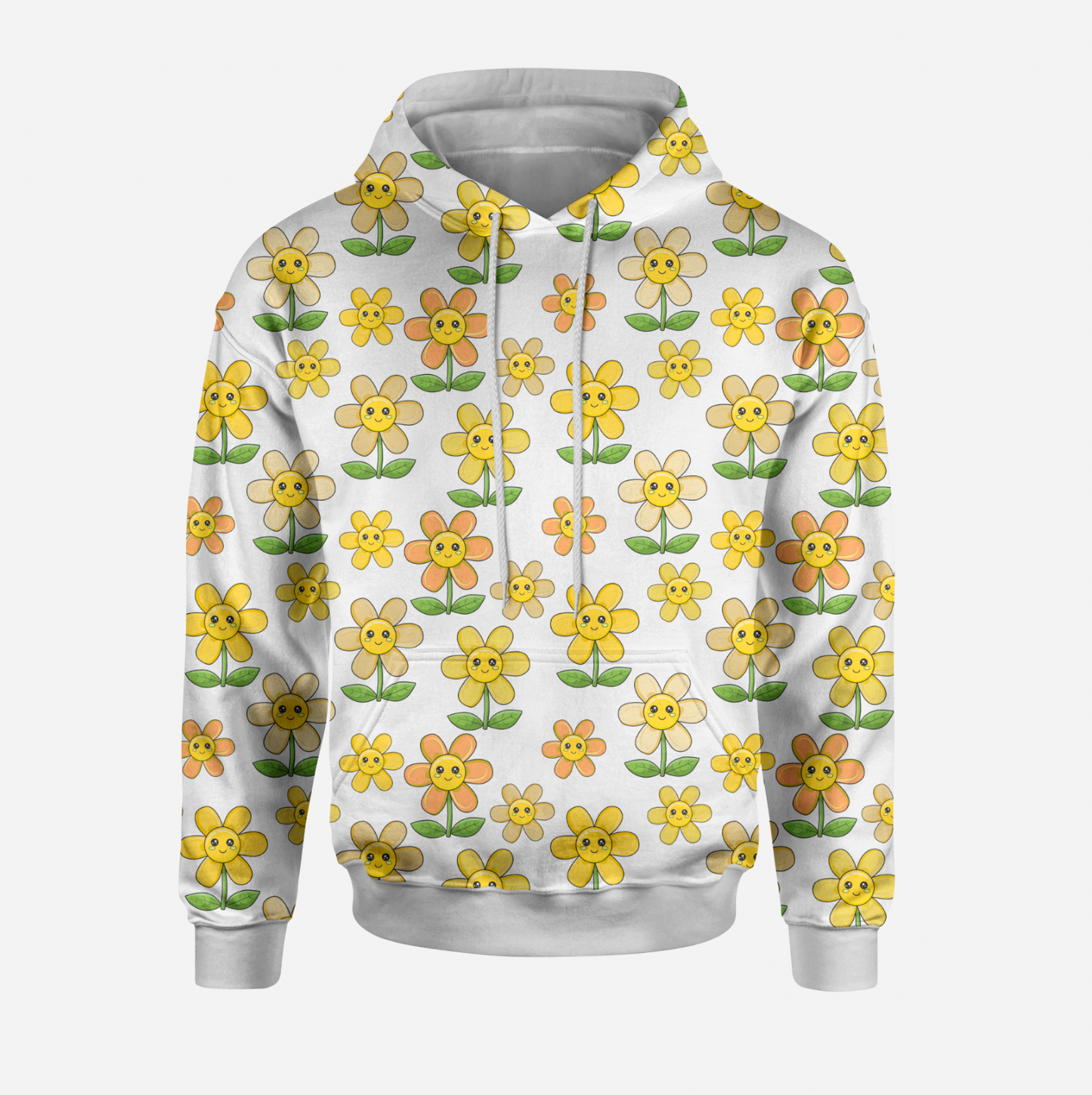 Kawaii Flowers Yellow White TRYCKS PÅ BESTÄLLNING