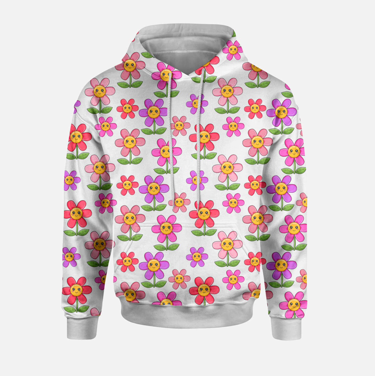 Kawaii Flowers Pink White TRYCKS PÅ BESTÄLLNING