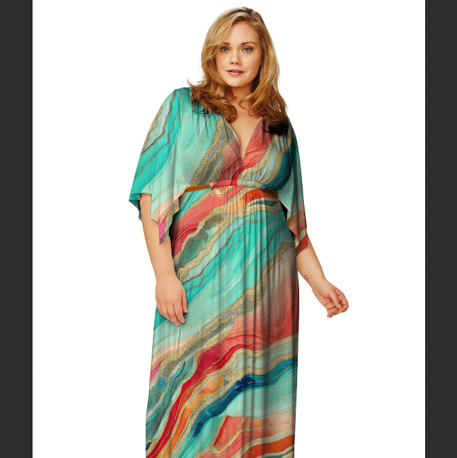 Agate Diagonal Aqua TRYCKS PÅ BESTÄLLNING