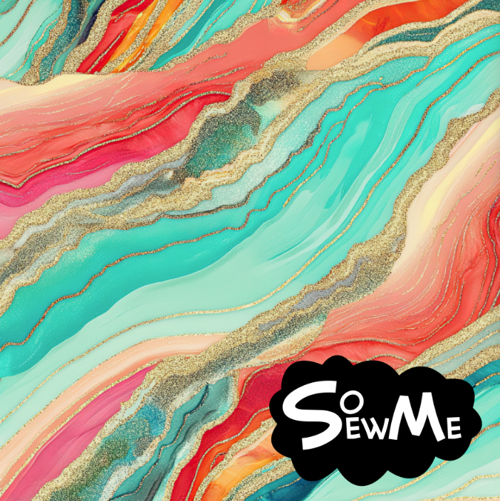 Agate Diagonal Aqua TRYCKS PÅ BESTÄLLNING