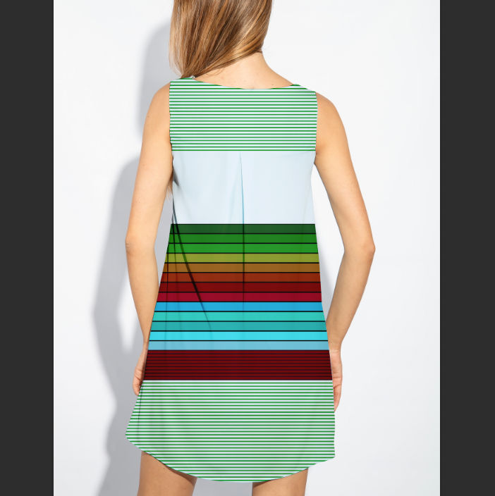 Retro Stripes Green Multi TRYCKS PÅ BESTÄLLNING