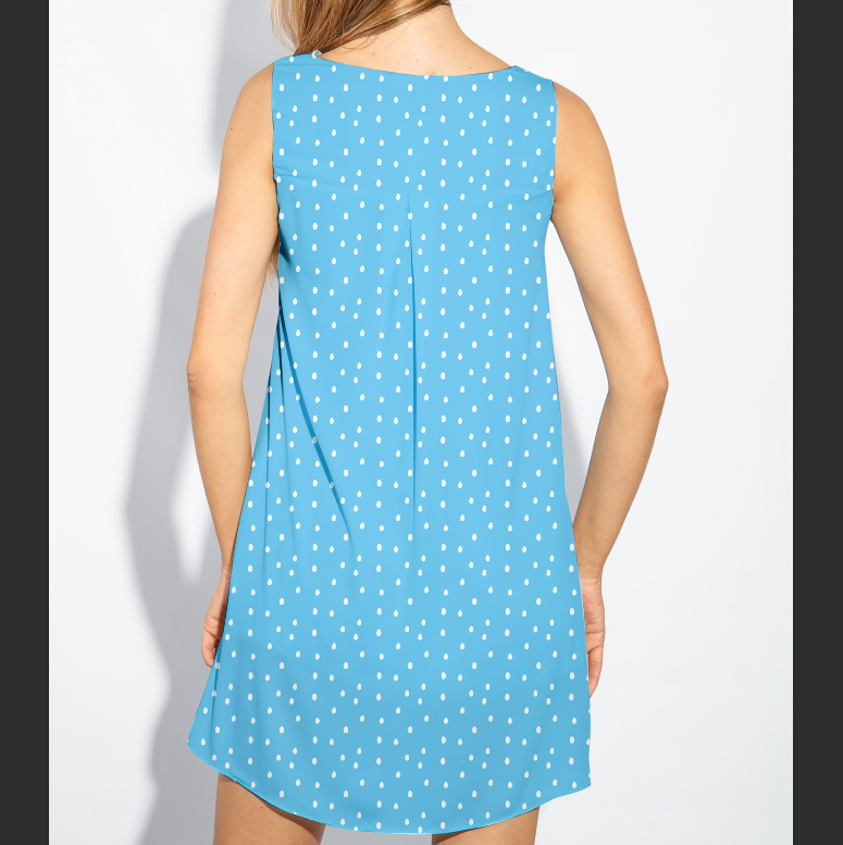 Gardening Dots Blue TRYCKS PÅ BESTÄLLNING