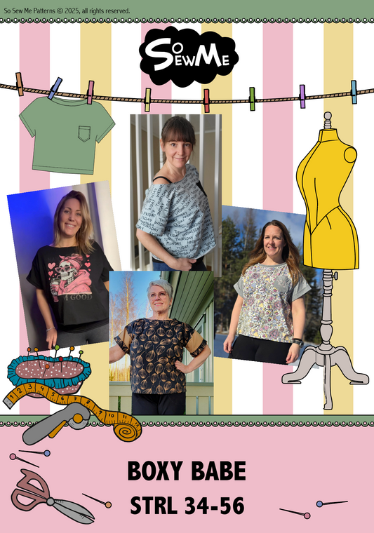 Boxy Babe Strl 34-56 Pappersmönster