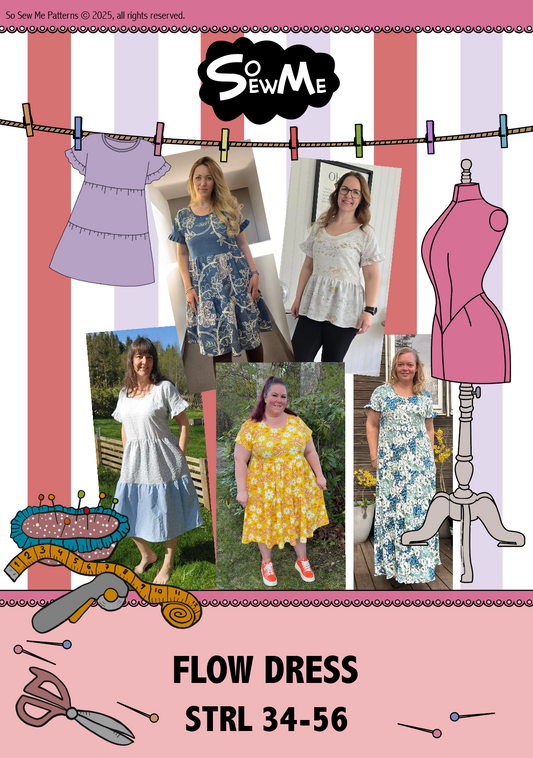Flow Dress Strl 34-56 Pappersmönster