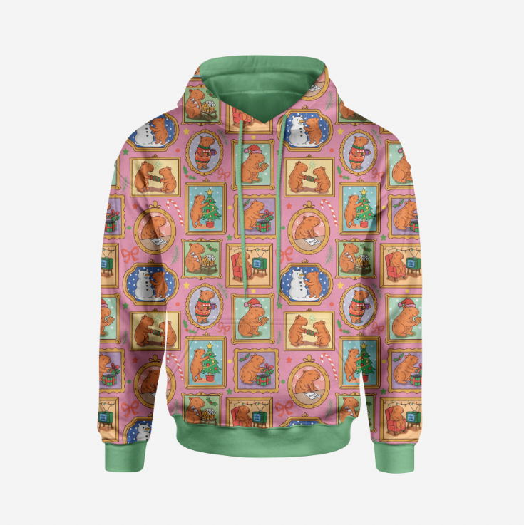 Capybara Xmas Pink TRYCKS PÅ BESTÄLLNING