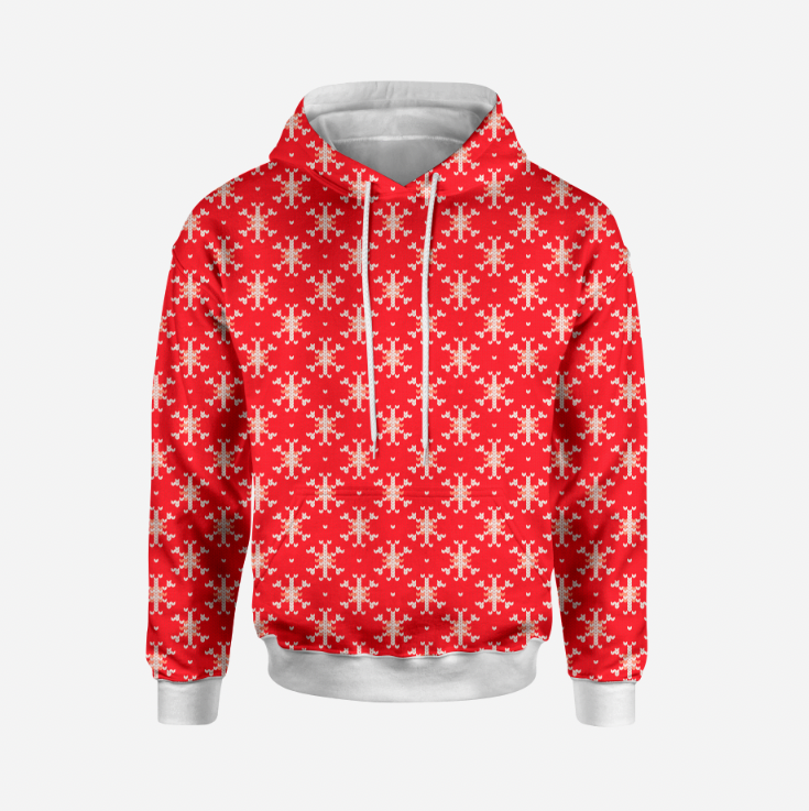 Knitted Snowflakes Red TRYCKS PÅ BESTÄLLNING