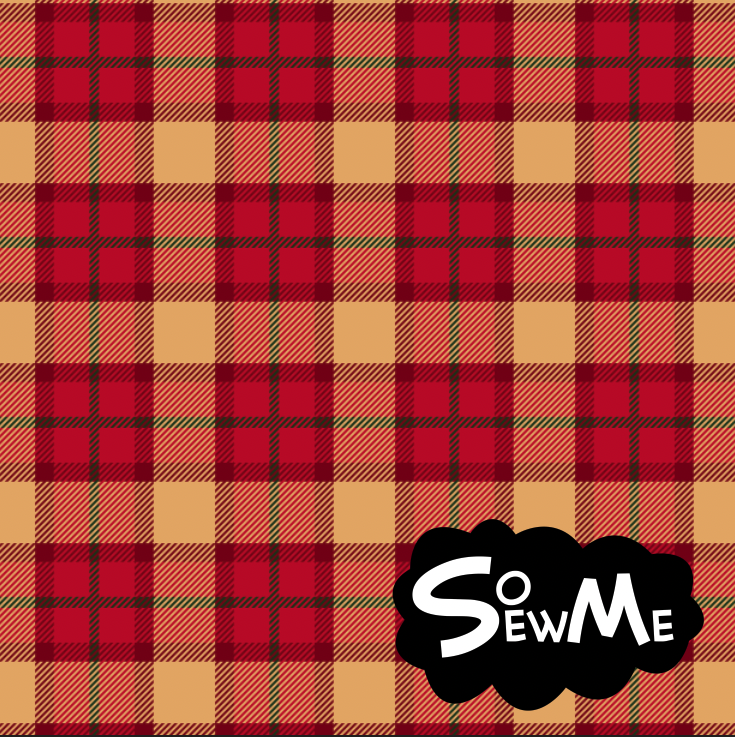 Xmas Tartan Red Yellow Serie 1 TRYCKS PÅ BESTÄLLNING