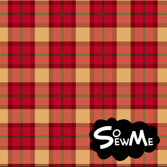 Xmas Tartan Red Yellow Serie 1 TRYCKS PÅ BESTÄLLNING