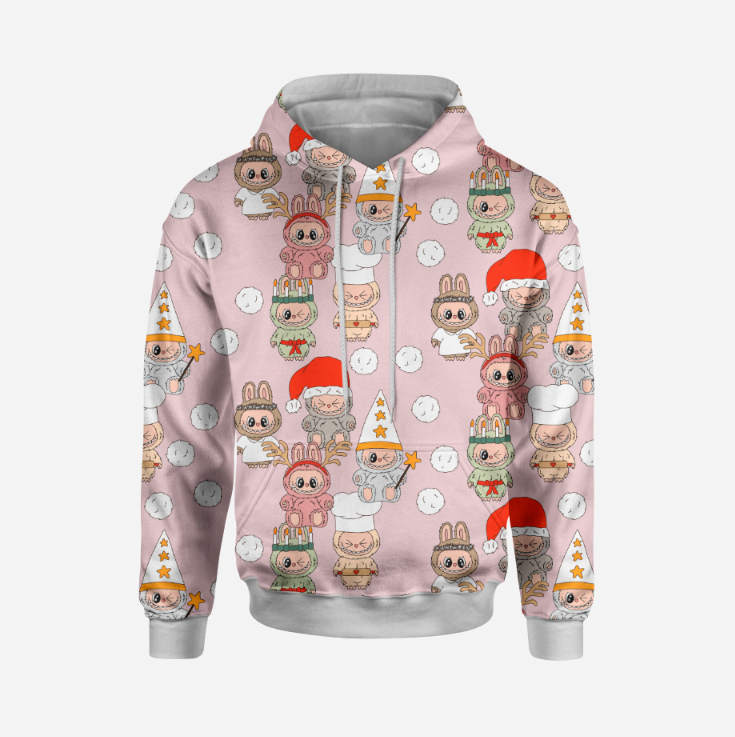 Xmas Monsters Pink TRYCKS PÅ BESTÄLLNING