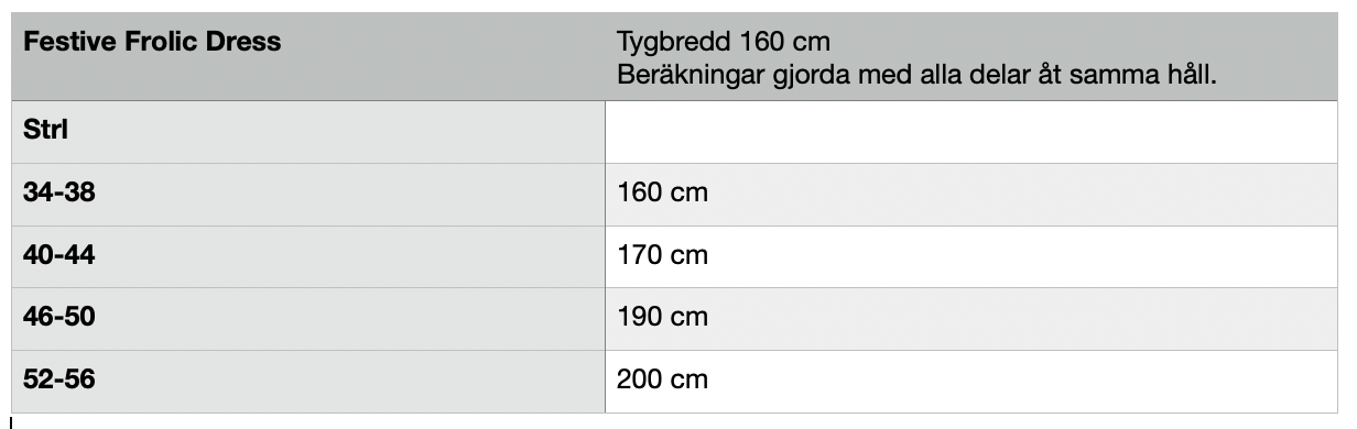 Festive Frolic Dress Strl 34-56 PDF-mönster
