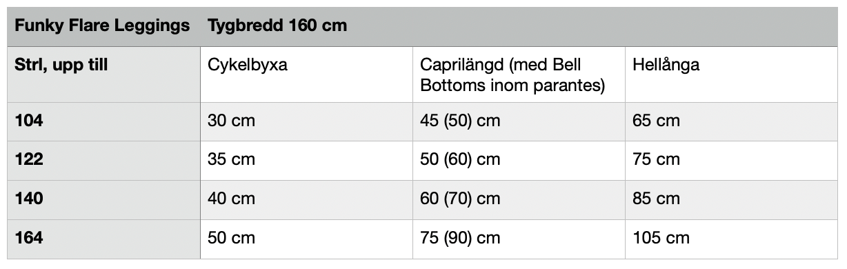 Funky Flare Leggings Strl 92-164 PDF-mönster